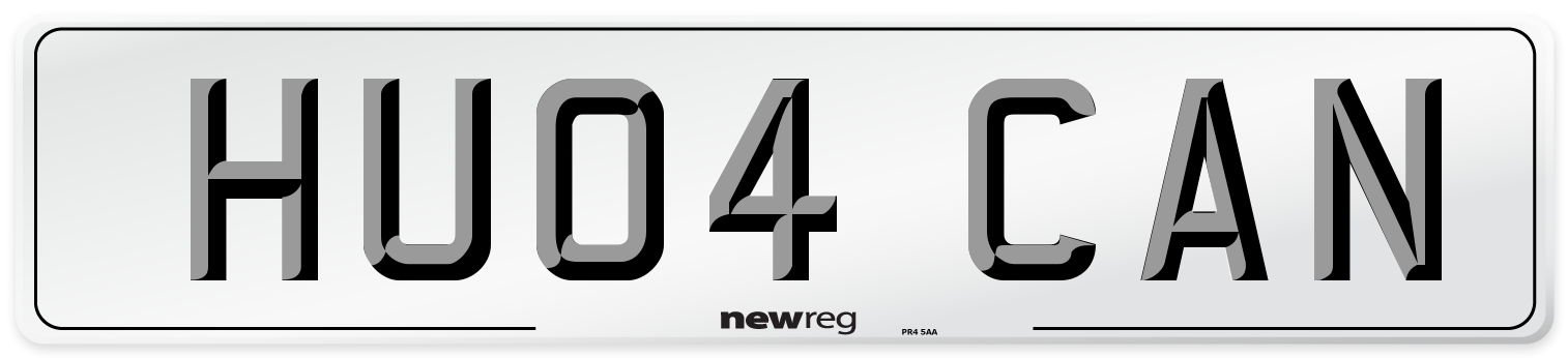 HU04 CAN Number Plate from New Reg
